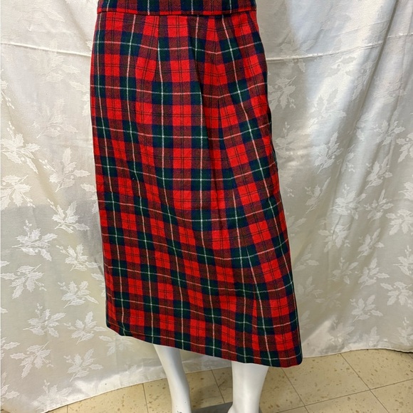 Pendleton Red and Green Plaid Midi Skirt - Picture 1 of 8